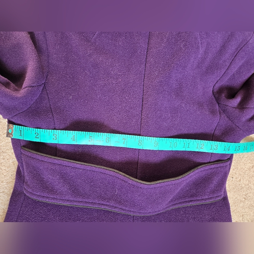 SOIA & KYO Purple Wool Blend thigh length Coat with Oversized buttons . Size XS - Picture 14 of 16